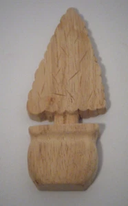 Wood Xmas Tree Moulding Applique Decorative Wooden Decal Decor Furniture 1PC - Picture 1 of 3