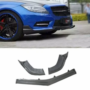3PCS Real Carbon Fiber Front Bumper Lip For Mercedes Benz W218 2011-2014 13 12 - Bild 1 von 8