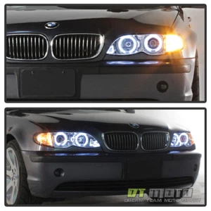 2002 2003 2004 2005 BMW E46 4DR Sedan Halo Projector Headlights w/ Corner Lamps - Picture 1 of 12
