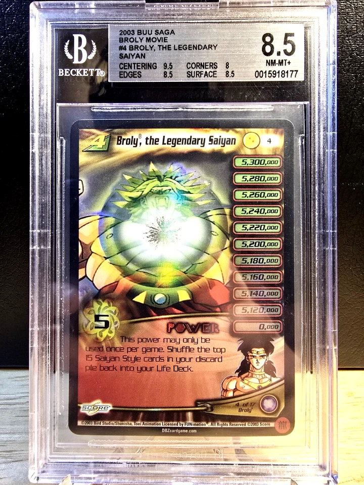 DBZ CCG DRAGON BALL Z BROLY THE LEGENDARY SAIYAN LV4 #4 PROMO BGS 8.5 NM-MT+ 03' - Image 1 of 2