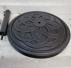 Circle Weave Round Umbrella Base Stands Outdoors Market Backyards Polyresin New - Picture 1 of 4