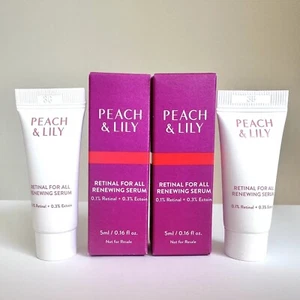 2 x Peach & Lily Retinal For All Renewing Serum Mini Size 5ml/.16oz Ea NIB - Picture 1 of 3