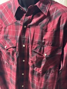 Camisa de vestir a cuadros roja para hombre BIT & BRIDLE talla XLT frente a presión occidental/granja/rancho - Imagen 1 de 5