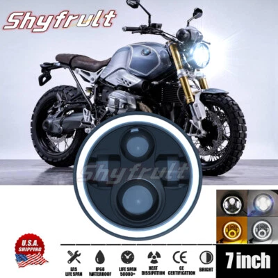 Faro LED redondo para motocicleta 7" junta tórica DRL alto/bajo para R1150R R9T R Nine T Foto 1 de 4