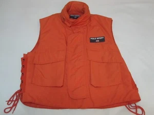 Vintage 90s Polo Sport Ralph Lauren Polartec Quilted Sailing Vest (Orange | M) - Bild 1 von 24