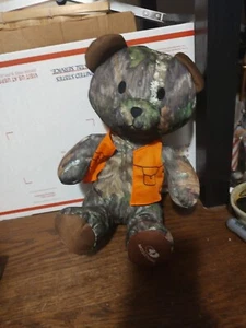 Mossy Oak Camouflage 12” Teddy Bear Plush Toy Orange Vest - Picture 1 of 7