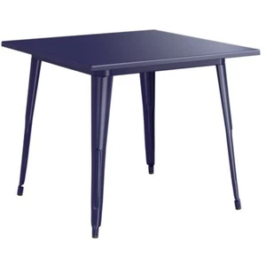 36'' Square Navy Metal Indoor or Outdoor Restaurant Patio Table - Cafe Table - Picture 1 of 6