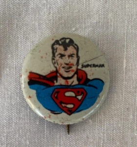 Superman Kellogg's Pep (1940s) 7/8" Vintage Comic Pin-Back Button - Picture 1 of 2