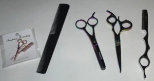 Professional Cosmetology Hair Cutting Scissor Set Multi Color Stainless Steel - Picture 1 of 11
