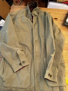 Mens Canvas Sporting Jacket By Orvis With Quilted Liner Size L - Picture 1 of 6