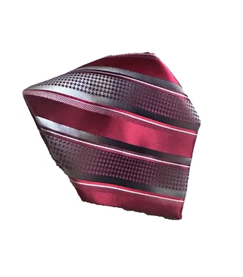 Corbata de satén REPP Regimental VAN Heusen glamorosa micro cuadros granadina hombres Foto 1 de 4