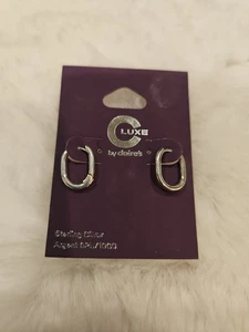 Aros ovalados de lujo de Claire's de plata de ley 925/1000 Aros - Imagen 1 de 6