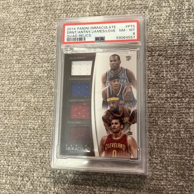 2014 Panini Immaculate Durant Anthony James Love Quad GU Jersey /35 PSA 8  Pop 1 - image 1 of 2