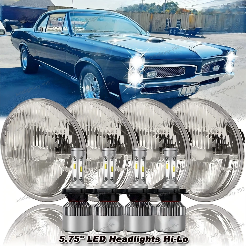 Faros LED HI/LO-Beam 4 un. 5 3/4" 5.75 6000k-blancos para Pontiac-GTO-Grand Foto 1 de 4