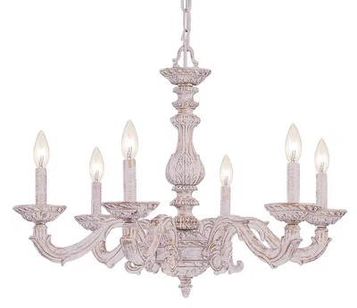 Crystorama 5126-AW Sutton 6-Light Chandelier in Antique White - Image 1 of 2