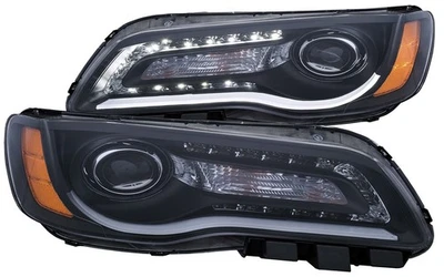 Anzo 121495 Plank Style Black Clear Projector Headlights LED for Chrysler 300 - Image 1 of 4