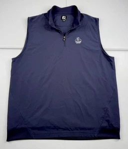 FootJoy FJ Golf Vest Navy Blue 1/4 Zip Pullover Performance Stretch Mens L EUC - Picture 1 of 7