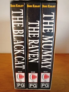 Boris Karloff Triple Pack VHS The Raven - The Mummy - The Black Cat - Boxset - Picture 1 of 18