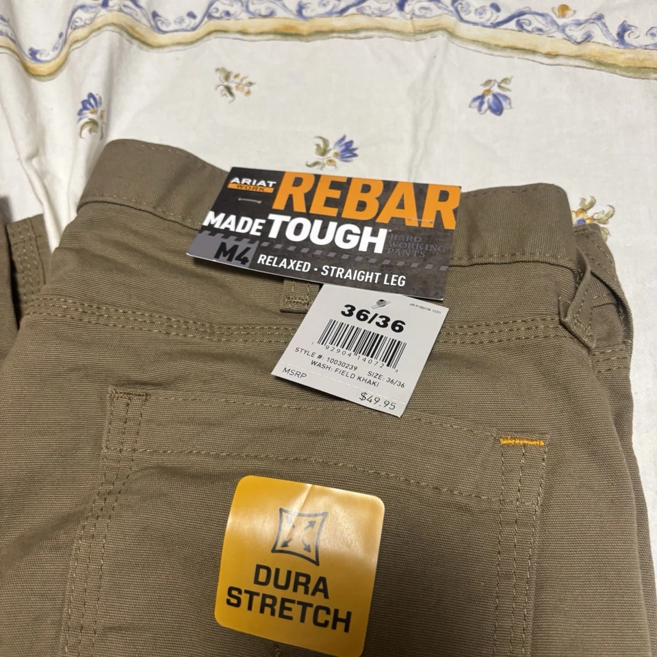 Nuevo con etiquetas Pantalones de mezclilla Ariat M4 para hombre resistentes 36x36 relajados pierna recta imperfección nuevos Foto 1 de 4