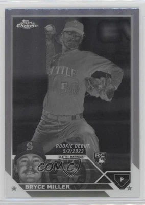 2023 Topps Chrome Update Debut Negative Refractor Bryce Miller #USC99 Rookie RC - Image 1 of 2