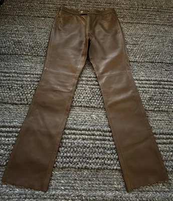 Ralph Lauren Sport Vintage Chocolate Brown Napa Leather Size 10 Pants -Excellent - Image 1 of 4