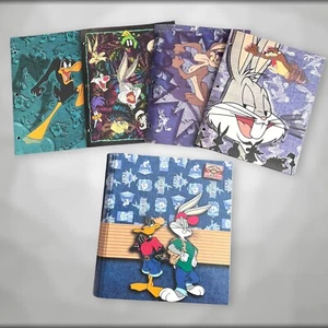 Looney Tunes Blues Vintage 1997 3-Ring Binder Bugs Bunny Daffy Duck & Folder Lot - Picture 1 of 14