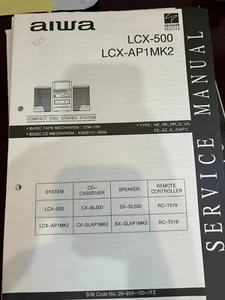 AIWA LCX-500 CX-SL500 LCX-AP1MK2 Repair Service Manual FROM USA **ORIGINAL** - Picture 1 of 1