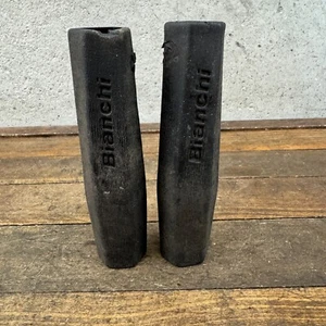 Vintage Bianchi Grips Mountain Bike Tagli Usura Conica MTB ATB Nero Anni 90 MTB - Foto 1 di 12