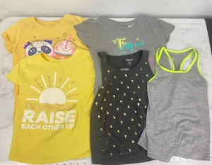 Childrens Place Old Navy Active Athletic Workout Shirts Girls M Lot of 5 Tanks H - Picture 1 of 5
