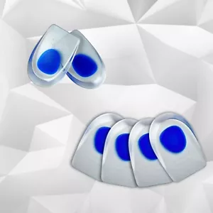 New Silicone Gel Heel Cups Shoe Inserts For Plantar Fasciitis Sore Achilles Pain - Picture 1 of 10