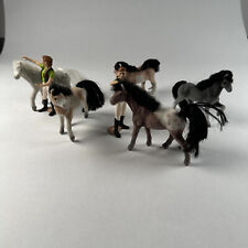 Lot of 5 Plastic Velvet Flocked Coated Felt Horses Figures Play Toys 2 Schleich