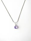 Lilac Snowflake Crystal Pendant Swarovski Element  Silver Necklace Free Gift Bag