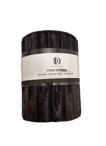 Hobby Lobby - schwarze gerippte 3 "x 4" unparfümierte handgefertigte Kerze - Bild 1 von 4