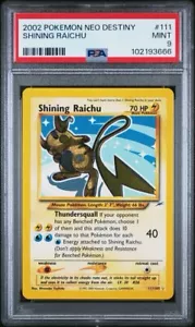 Mint Pokemon 2002 #111 Shining Raichu Holo Rare Neo Destiny 111/105 PSA - Picture 1 of 3