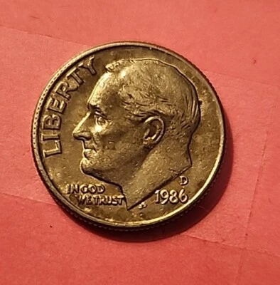 1986 D  ROOSEVELT DIME, DDO / DDR, Reeded Rim Obv, #DI-031 - Image 1 of 4
