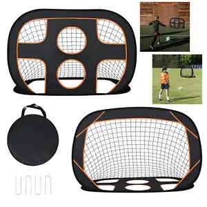Kinder Fußballtore 2 in 1 Pop-Up Faltbare Fußballtor mit Torwand Fußballtraining - Bild 1 von 12