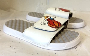 Miami Heat NBA Men's Sandal Slides Slip on White Logo Size 7 - Picture 1 of 8