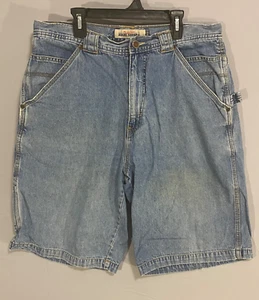 HIGH SIERRA MENS SHORTS 34 CARPENTER LOOSE FIT BLUE DENIM BAGGY VTG 90s - Picture 1 of 10