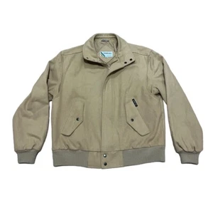 Vintage Members Only Wool Jacket Men's Sz 42 Bomber Full Zip Coat Brown - Picture 1 of 7