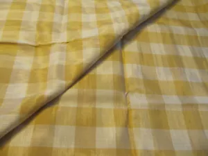 1.5 Yards(44") New Silk Moire Check/Plaid(Yellow/Ivory) Fabric, 49" Width - Picture 1 of 2