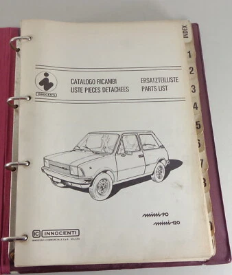 Catalogo Parti Di Ricambio Innocenti / Leyland Mini 90 + 120 Stato 1978 - Immagine 1 di 4