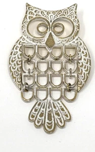 Vintage Coro Corocraft Owl Broach Gold Tone 3.5 In Articulating - Picture 1 of 9