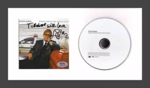 Pantalla de CD enmarcada con autógrafos firmados por Elton John de la costa oeste - PSA - Imagen 1 de 2