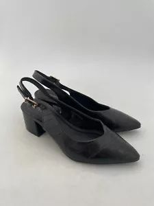 Peacocks | Black Faux Leather Croc Detail Wedge Heel Size UK 4 #CS - Picture 1 of 7