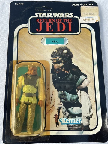 Vintage Star Wars Return of the Jedi Nikto MOC ROTJ 1983 Kenner 77 back Cover