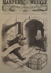 Congress Franking Privilege Post Master General Tyner 1875 Harper's Weekly - Picture 1 of 2
