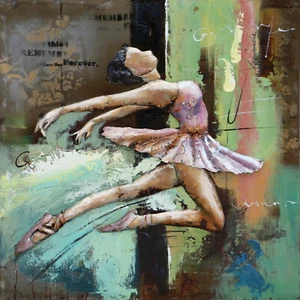 Ballett Zeichnung Kunst, Ballerina 3D Abstrakte Kunst Gemälde Leinwand Wandbild DEAL - Bild 1 von 4