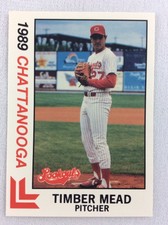 1989 Chattanooga Lookouts-Southern League-BEST Baseball Card-Timber Mead