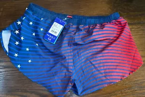Mizuno Women's 2.5 inch Printable Patriotic Running Shorts W23 Sz M - Picture 1 of 6
