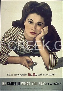 US WWII Poster, "Please don't gamble with your LIFE!" Art Print on 11x14" 22549 - Picture 1 of 1